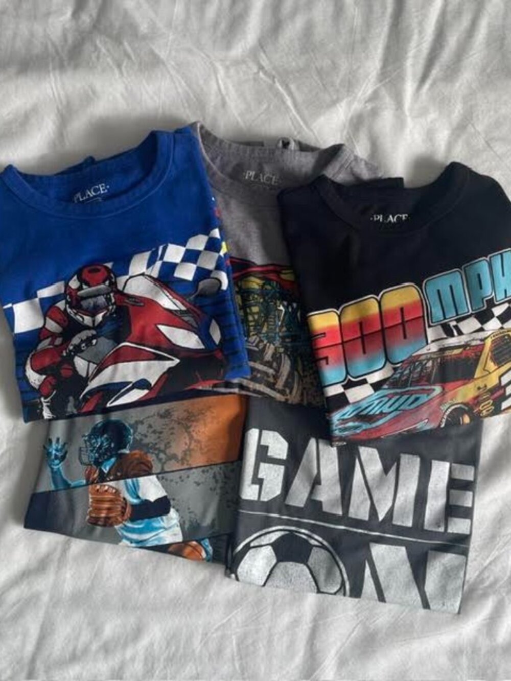 Children's Place Boys Graphic T-Shirt Bundle 5 Pack Size 10/12